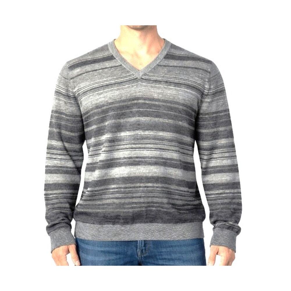 Calvin Klein Sweater Mens XL Gray Long Sleeve Merino Wool Lightweight Pullover - Picture 2 of 10